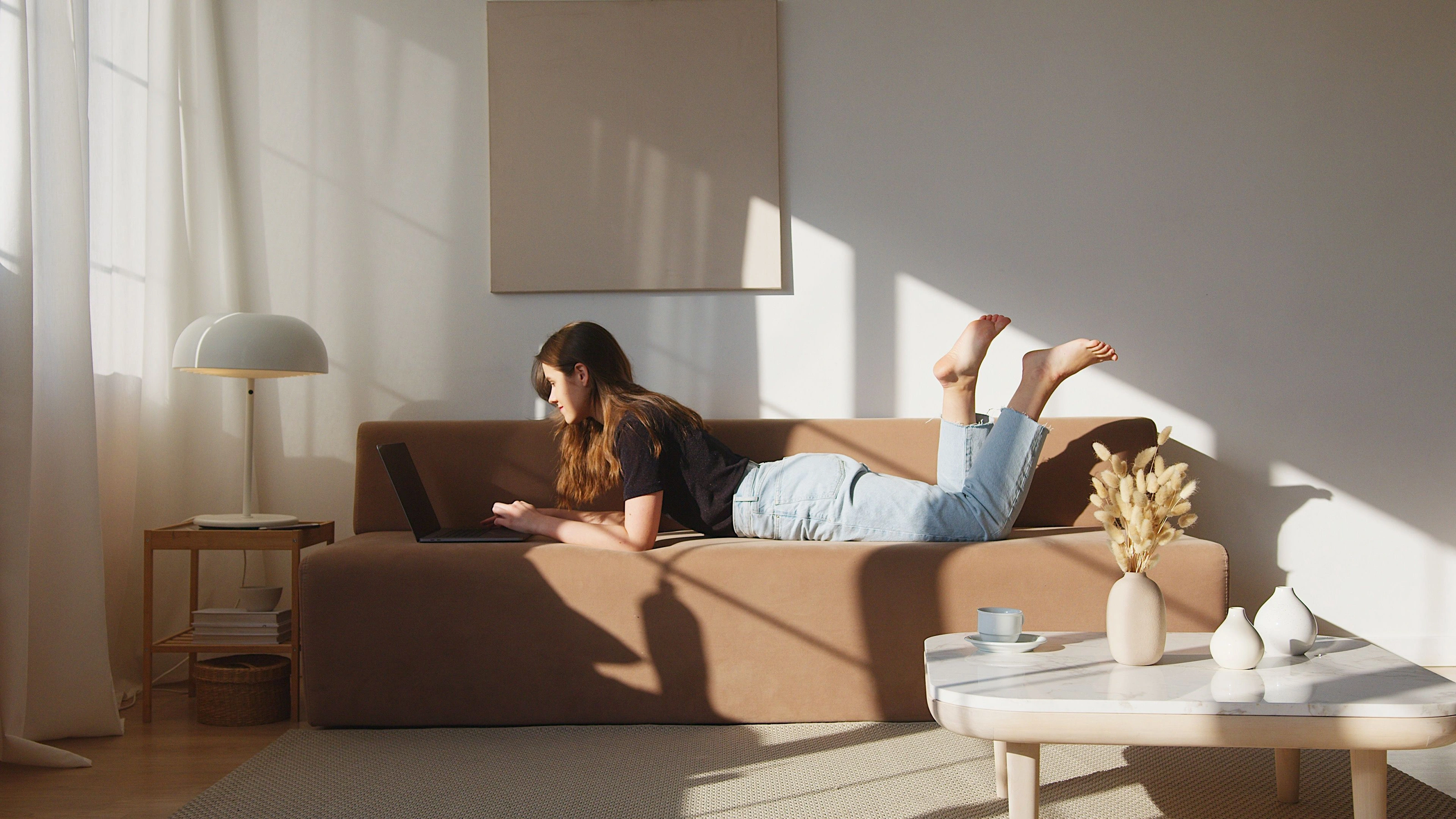 Minimalist elegant lifestyle setting representing calm professional workspace balance