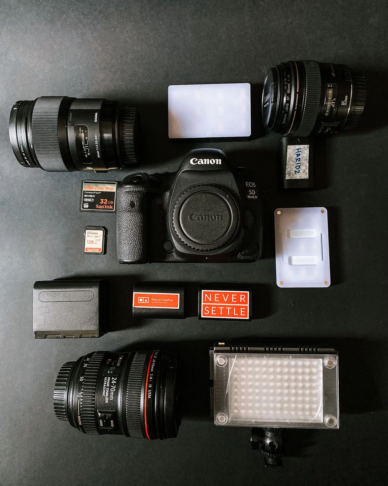 Photography equipment and storage tools used in a creator workflow