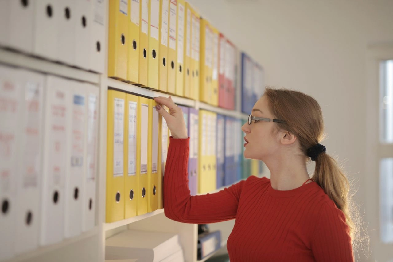 Well organised filing system representing structured digital content management