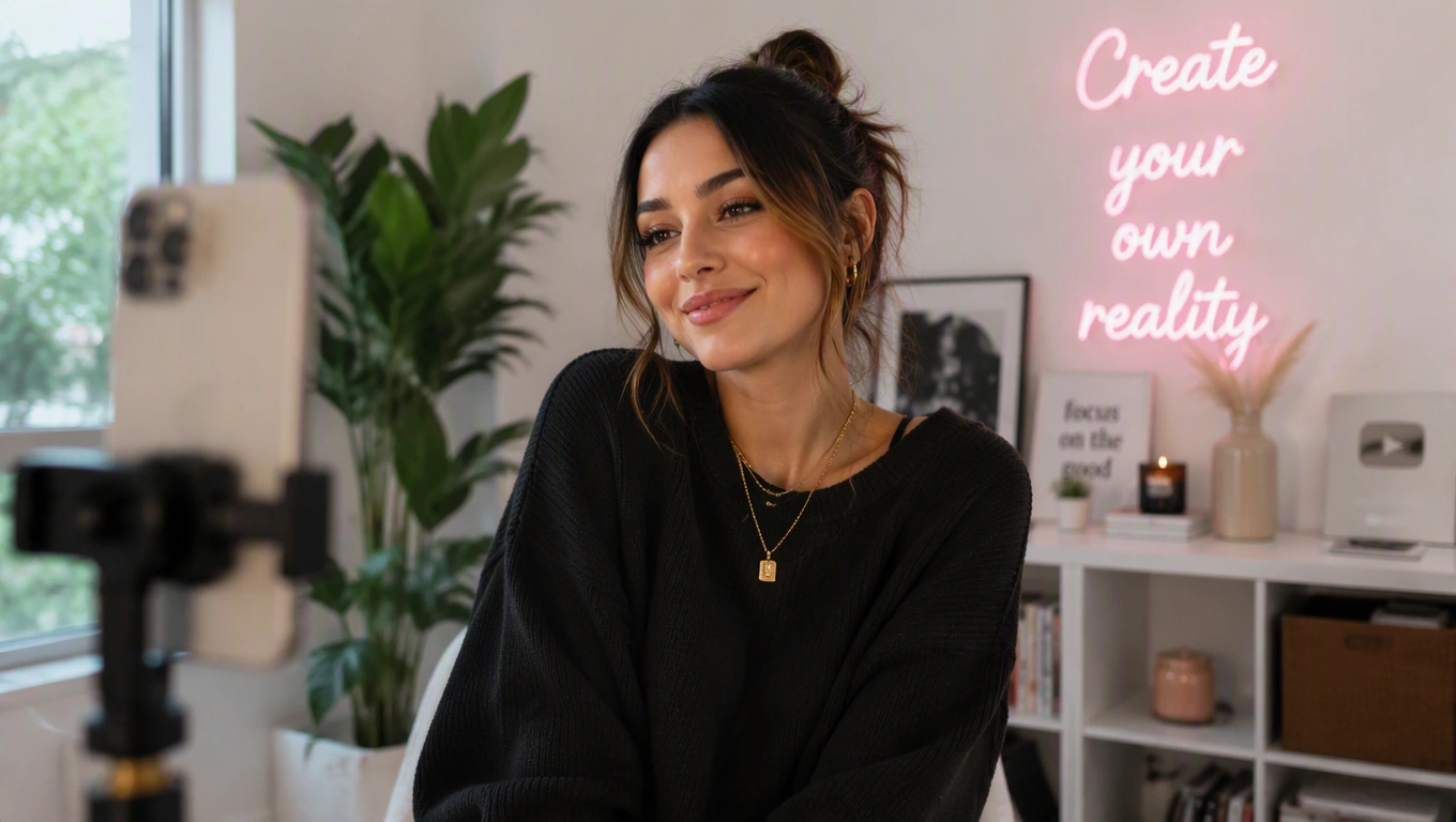 Content creator producing safe public social media content for an online audience